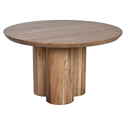 Pegane Table basse, table de salon ronde en bois coloris naturel - diamètre 80 x Hauteur 45 cm