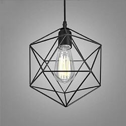 Acheter Stoex Suspension Industriel forme Diamant 25cm Contemporain Barre 3 lampes Métal Lustre abat-jour luminaire E27 Noir