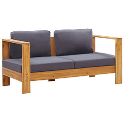 Maison Chic Banc de jardin avec coussins | Banquette de jardin | Chaise Relax 140 cm Bois d'acacia solide Gris -MN83683