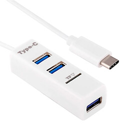 Wewoo 2 en 1 USB-C / blanc Type-C 3.1 vers USB 2.0 COMBO 3 Ports HUB + lecteur de carte TF