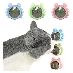 3pcs Catnip Wall Ball Jouets Comestible Lécher Jouet Mâcher Jouet Dents Nettoyage Morsure Jouet Rotatif Intérieur Jouet