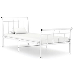 vidaXL Cadre de lit sans matelas blanc métal 90x200 cm