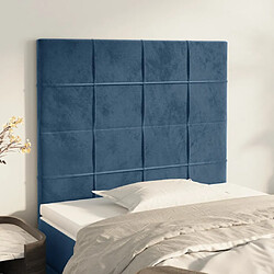 vidaXL Têtes de lit 2 pcs Bleu foncé 90x5x78/88 cm Velours