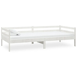 vidaXL Lit de jour sans matelas blanc bois de pin massif 90x200 cm