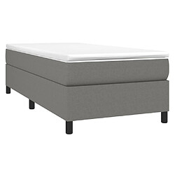 Avis Maison Chic Lit Adulte - Lit simple Lit à sommier tapissier avec matelas moelleux - Meuble de Chambre - Gris foncé 100x200cm Tissu -MN64297