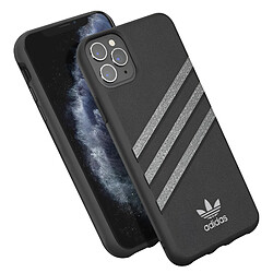 Adidas Coque pour iPhone 11 Pro Max Bords Surélevés 3 Stripes Noir / Argent