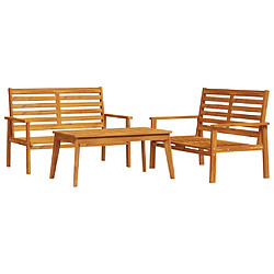 Maison Chic Ensemble de Ensemble de salle à manger de jardin 3 pcs,Table et chaises d'extérieur bois d'acacia solide -GKD204266