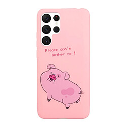 Coque en silicone avec lanière rose foncé pour votre Samsung Galaxy S22 Ultra 5G