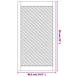 vidaXL Portes d'armoires en treillis 2 pcs 49,5x99 cm pin massif pas cher