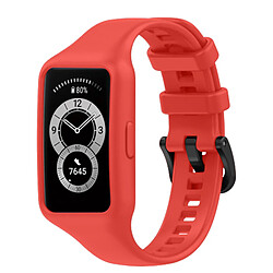 Avizar Bracelet pour Huawei Band 7 / 6 Pro / 6 / Honor Band 6 Silicone Souple Rouge