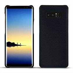 Coque cuir Samsung Galaxy Note8 - Coque arrière - Noir élégant ( Noir / Black ) - NOREVE