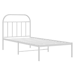 Maison Chic Lit adulte - Cadre de lit métal avec tête de lit,Structure du lit Contemporain pour chambre blanc 90x190 cm -MN83836 pas cher