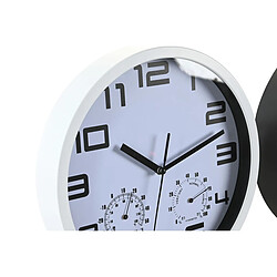 Horloge Murale DKD Home Decor 25,5 x 4 x 25,5 cm Noir Blanc polystyrène (2 Unités)