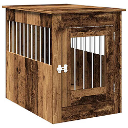 vidaXL Meuble de cage chiens vieux bois 55x80x68 cm bois d'ingénierie