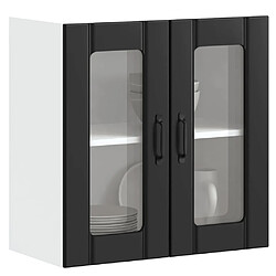 vidaXL Armoire murale de cuisine avec porte en verre Lucca noir