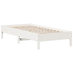 Vidaxl Cadre de lit blanc 90x200 cm bois de pin massif