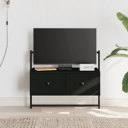 Maison Chic Meuble TV scandinave mural Banc TV suspendu pour salon - noir 60,5x30x51 cm bois d'ingénierie -MN22215