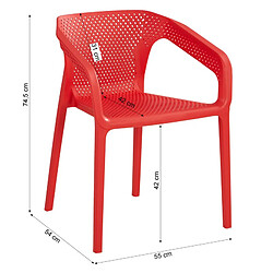 Avis Homestyle4U Lot de 4 chaises jardin en rouge