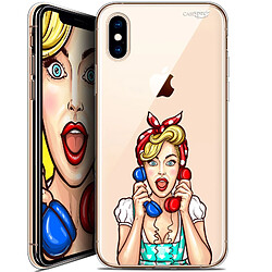 Caseink Coque arrière Apple iPhone Xs / X (5.8 ) Crystal Gel HD [ Nouvelle Collection - Souple - Antichoc - Imprimé en France] Calling Girl