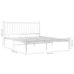 vidaXL Cadre de lit sans matelas blanc métal 140x200 cm pas cher