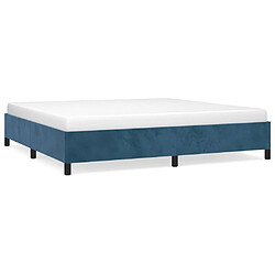 vidaXL Cadre de lit sans matelas bleu foncé 200x200 cm velours