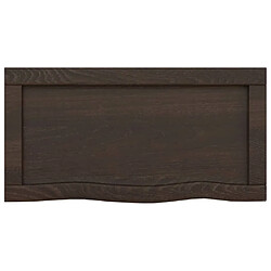 Maison Chic Étagère murale flottante,Etagère de rangement marron foncé bois chêne massif traité -MN12342 pas cher