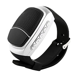 Wewoo Enceinte Bluetooth d'intérieur argent Smart Portable Stéréo Sans Fil V3.0 + EDR Sport Musique Montre Haut-Parleur, Appels Mains-libres & Écran intelligent et affichage Radio FM & Carte TF & Téléphone Anti perte