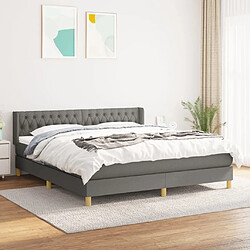 Maison Chic Lit Adulte - Lit simple Lit à sommier tapissier avec matelas moelleux - Meuble de Chambre - Gris foncé 180x200cm Tissu -MN62565