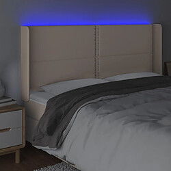 Acheter Maison Chic Tête de lit moderne à LED lumineuse pour chambre - Décoration de lit Cappuccino 203x16x118/128 cm Similicuir -MN63947