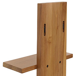 Mendler Étagère murale en teck HWC-M72, Étagère de salle de bain Étagère suspendue, teck de qualité B-Grade (bois de cœur, 20-30 ans), 51x56x15cm pas cher