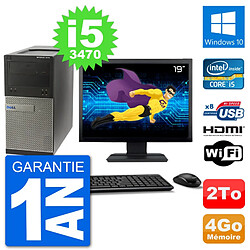 PC Dell 3010 MT Ecran 19" i5-3470 RAM 4Go Disque Dur 2To HDMI Windows 10 Wifi - Occasion