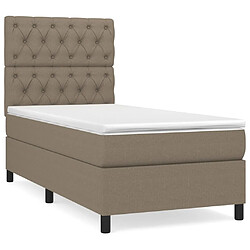 vidaXL Sommier à lattes de lit avec matelas Taupe 80x200 cm Tissu