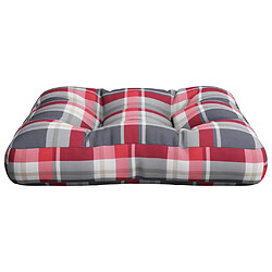 Acheter vidaXL Coussin de palette motif à carreaux rouge tissu