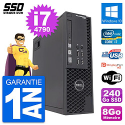 PC Dell Precision T1700 SFF Intel Core i7-4790 RAM 8Go SSD 240Go Windows 10 Wifi - Occasion