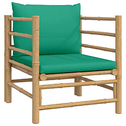 Maison Chic Salon de jardin 5 pcs + coussins - Mobilier/Meubles de jardin - Table et chaises d'extérieur vert bambou -MN30615 pas cher