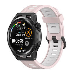 Bracelet en silicone 22mm avec boucle, rose/blanc pour votre Samsung Galaxy Watch 3 45mm R840/Gear S3/Huawei Watch GT 2e/GT3 46mm/GT Runner