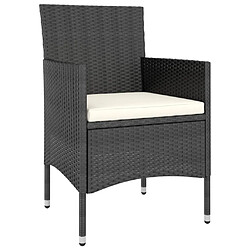 Avis Maison Chic Jeu de 4 chaise,fauteil et tabouret de jardin 4 pcs 4 pcs Résine tressée Noir -GKD51477