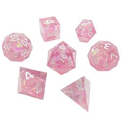 7 Pièces / Ensemble DND MTG RPG Jeu Polyédrique Dés D4 D6 D8 D10 D12 D20 Rose pas cher