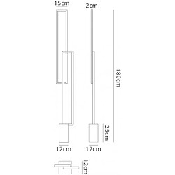 Luminaire Center Lampadaire LED intégré Mural blanc mat 180 Cm