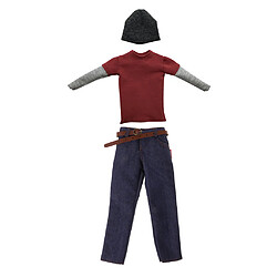 Pantalon En Jean Homme à L'échelle 1/6 Avec T-shirt Rouge Et Casquette Pour Jouets Chauds De 12 Pouces Kumik