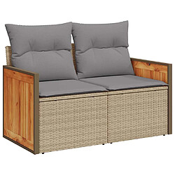 Acheter vidaXL Salon de jardin avec coussins 5 pcs beige résine tressée