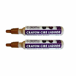 Graines Creatives 2 crayons cire liquide pour bougie - Doré