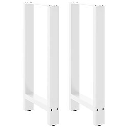 vidaXL Pieds de table basse blanc 2 pcs 40x(90-91) cm acier