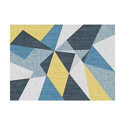 Tapis de Salon Chambre Design Moderne 160x230cm Bleu et Jaune