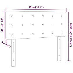 vidaXL Tête de lit Bleu foncé 90x5x78/88 cm Velours pas cher