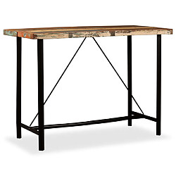 Avis vidaXL Ensemble de bar 7 pcs Bois massif recyclé et cuir véritable