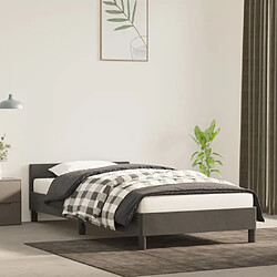 Maison Chic Lit adulte - Cadre Structure de lit avec tête de lit Contemporain Gris foncé 100x200 cm Velours -MN51833