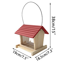 Universal Éleveur d'oiseaux Décoration de cour en bois Distributeur d'aliments pour oiseaux sauvages Maison d'oiseaux en bois avec toit Décoration de cour familiale pas cher