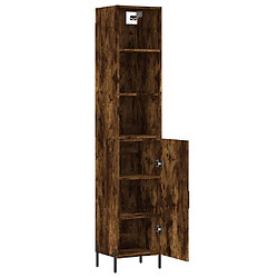 Avis vidaXL Buffet haut Chêne fumé 34,5x34x180 cm Bois d'ingénierie