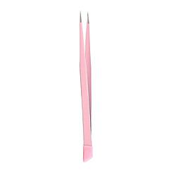 Acheter Pince à épiler Droite Strass Avec Tête De Pressage Ongles Outils Rose